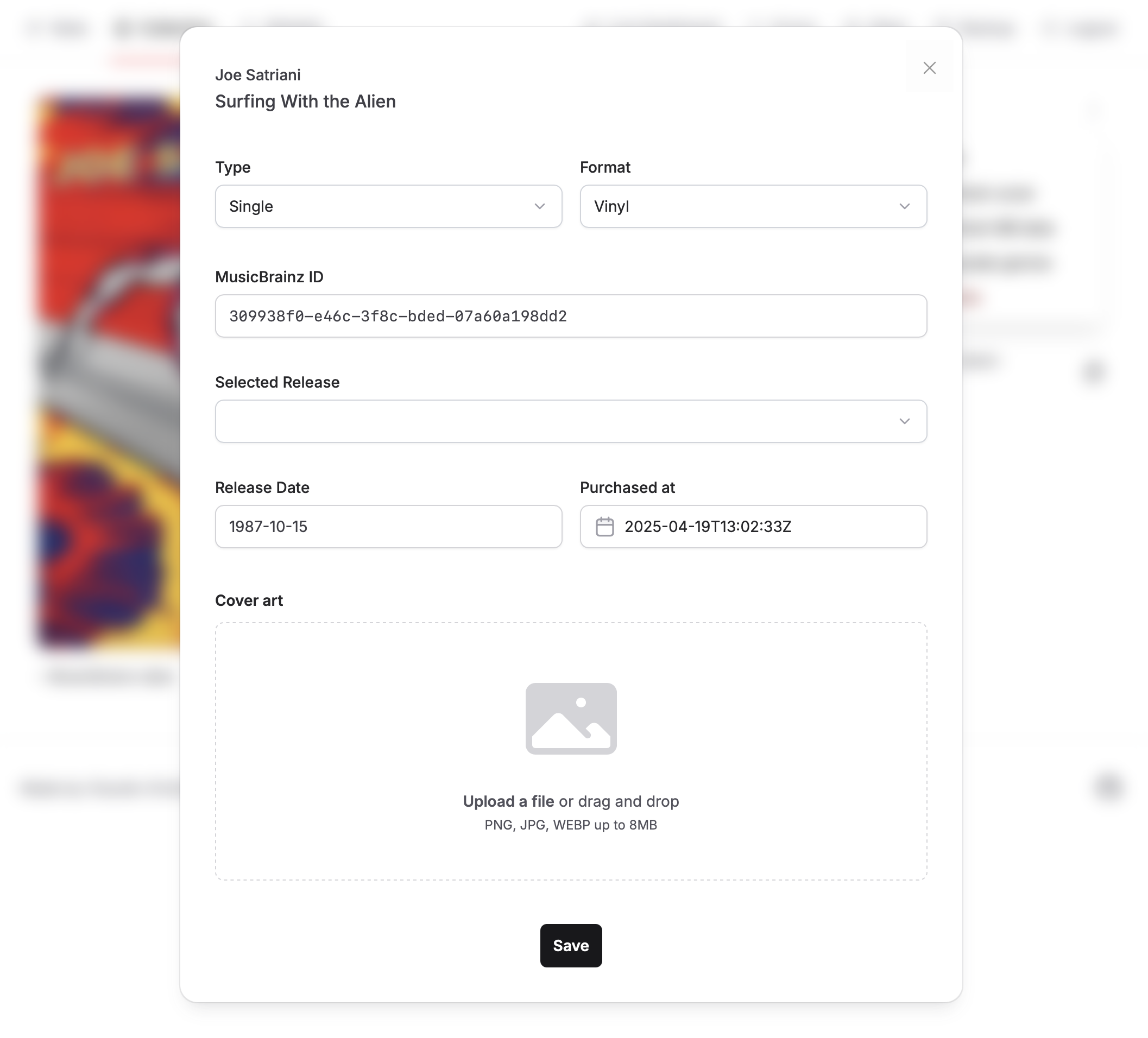 Edit a record in the collection