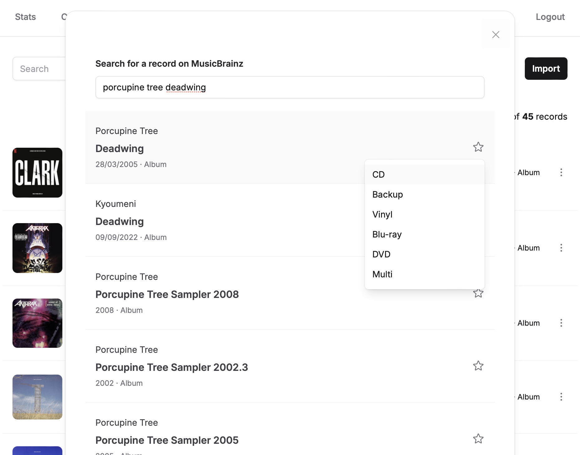 Adding a record in the wishlist