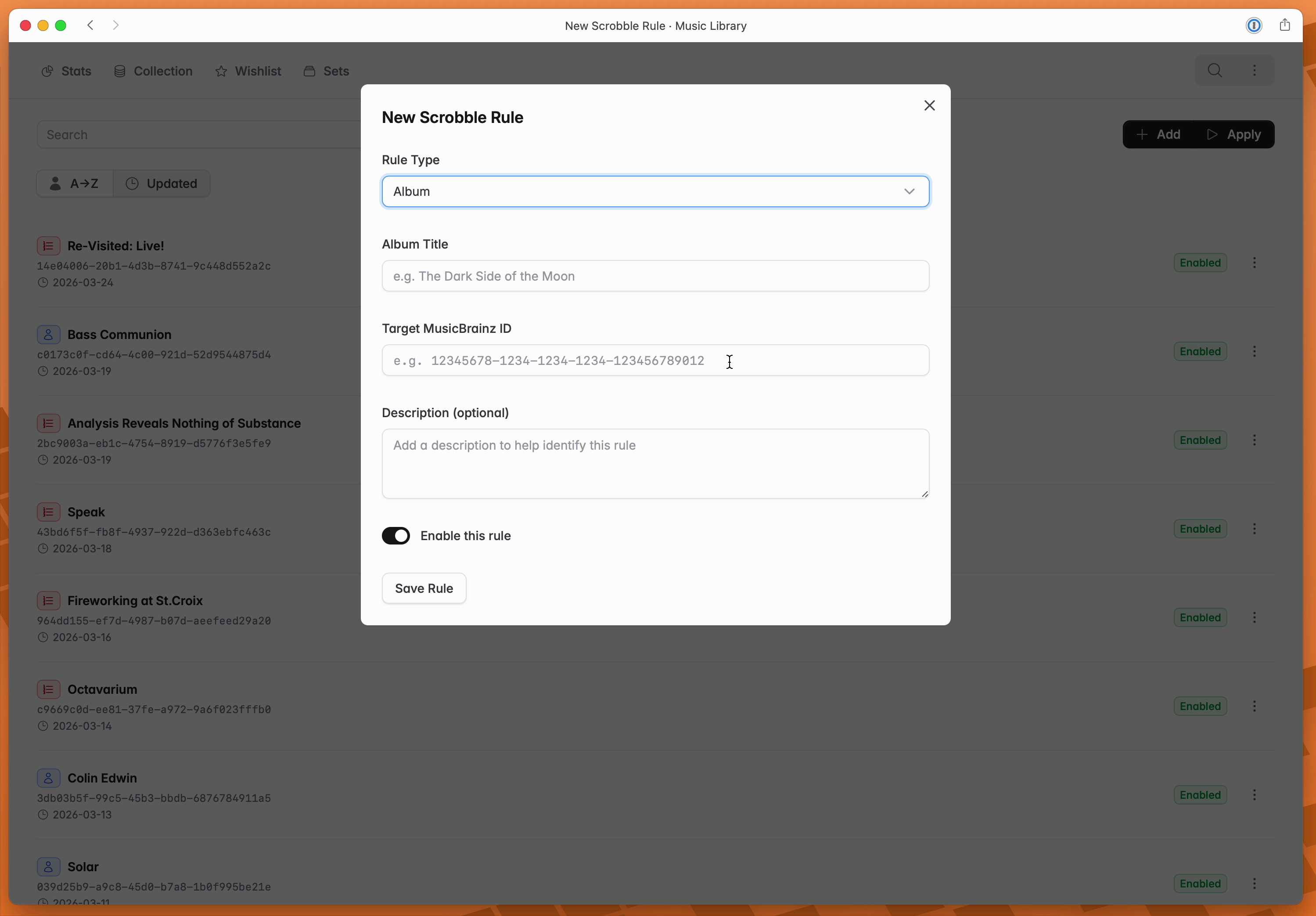New scrobble rule
